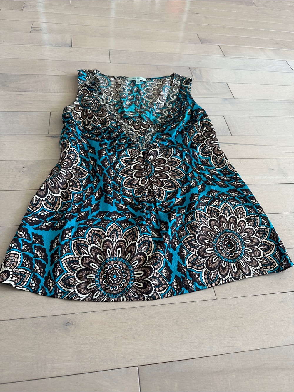 Beth Bowley Beaded Collar Boho Top